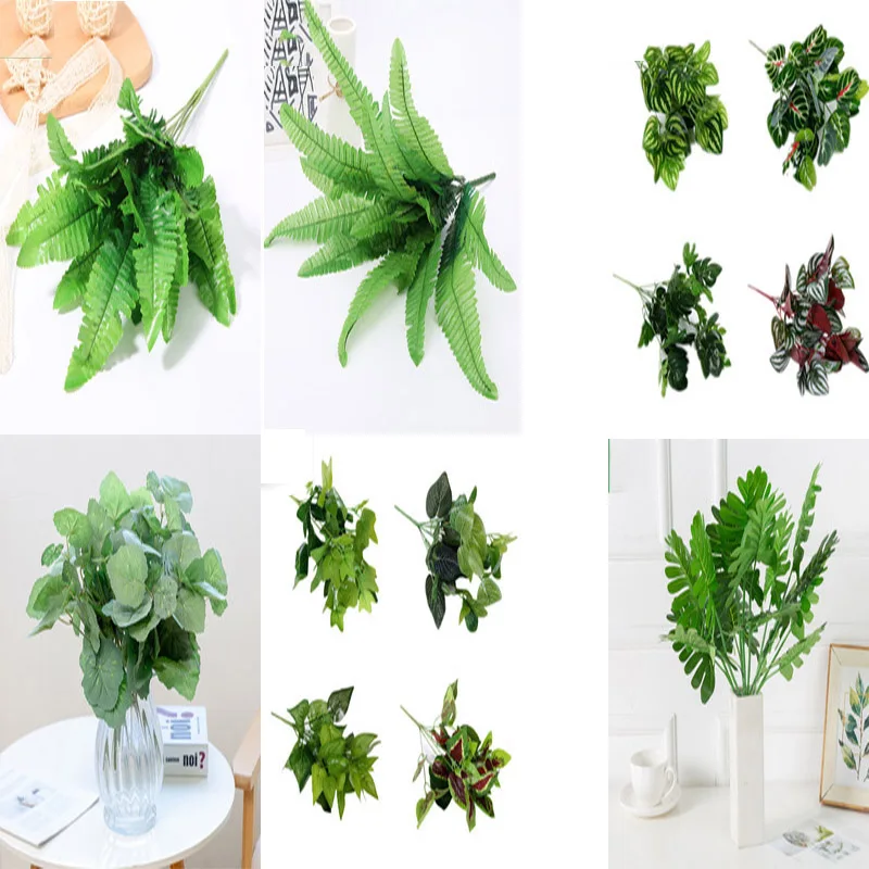 1 шт. Букет Искусственный лист декоративные растения для дома балкон сад пейзаж