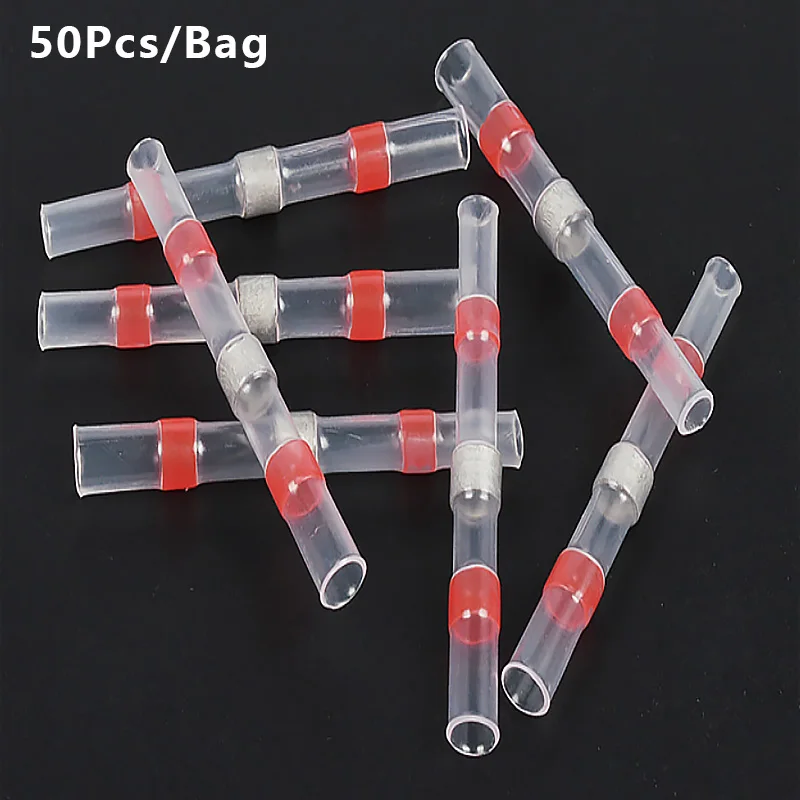 50 шт. практические терм усадочная припоя рукав разъем провода электрические