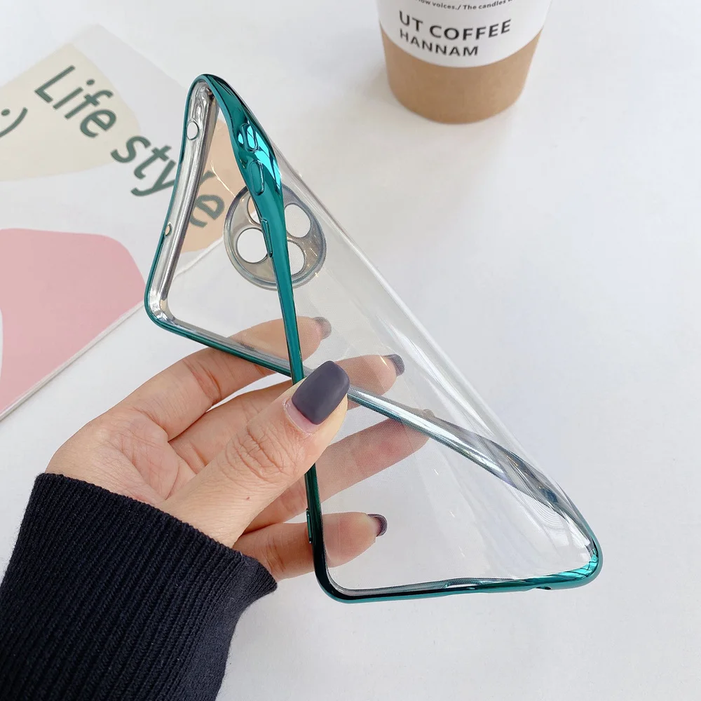 Роскошный прозрачный силиконовый чехол с покрытием для Huawei Mate 30 P30 P40 Pro Plus Lite Honor 20