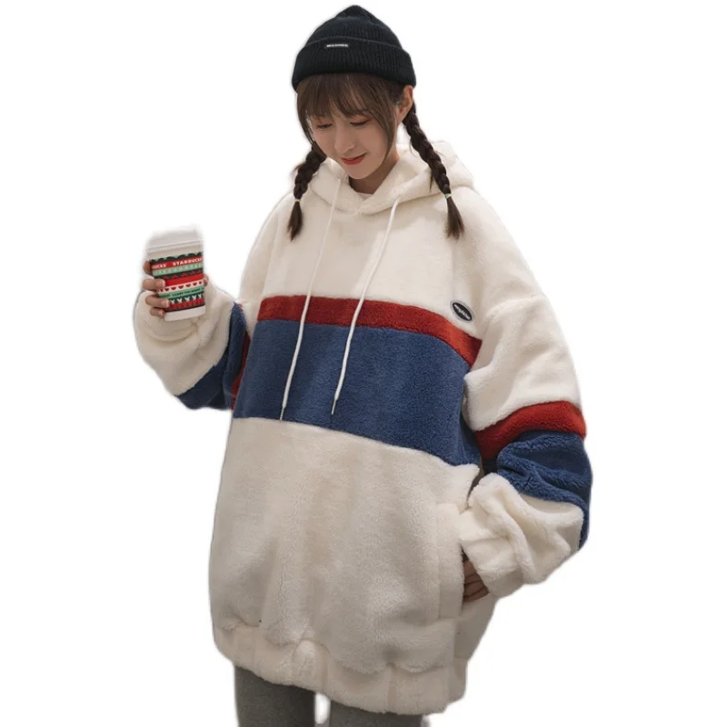 

Lamb Wool Sweatshirt Men's Autumn and Winter 2020 New Korean Loose Personality Harajuku Style Coat Top Ins Fashion