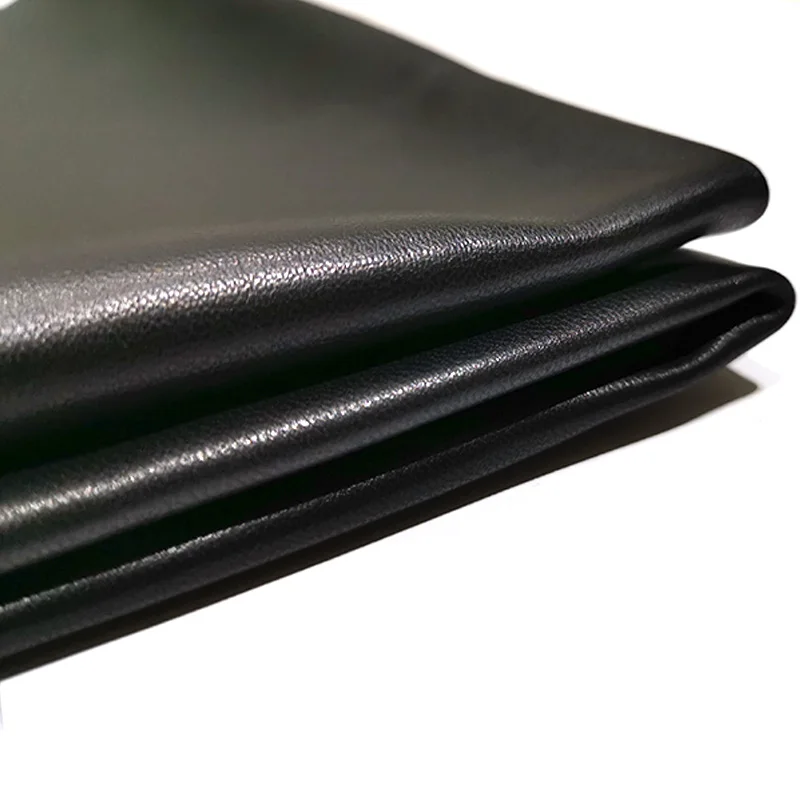 Черный верхний слой овчины класса А зернистая овечья кожа высокого качества