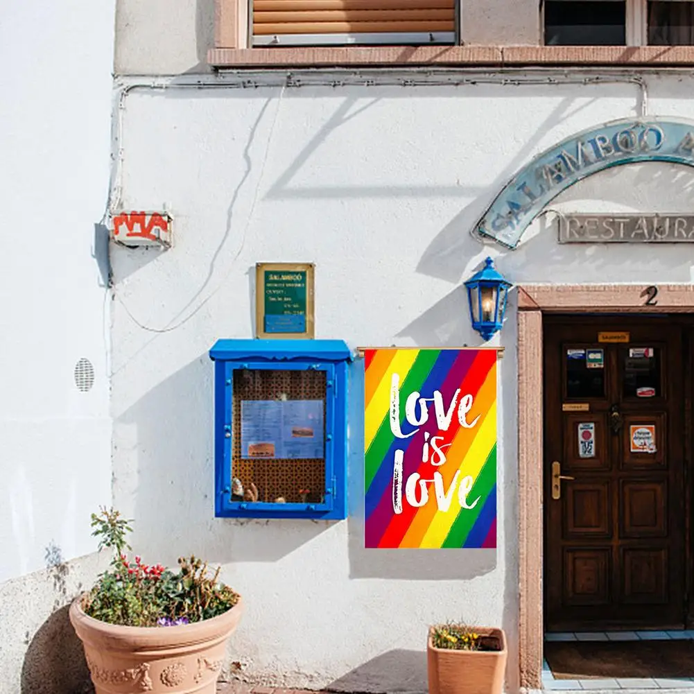 Радужный Флаг ЛГБТ наружный садовый двор яркий красивый декоративный флаг LOVE IS