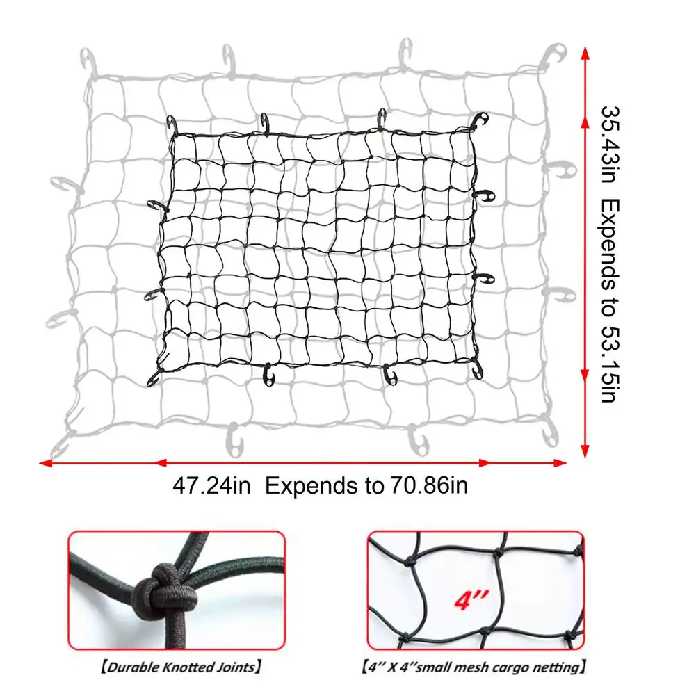 

120x90cm Car Trunk Mesh Cargo Luggage Trunk Car Truck Roof Exterior Cargo Net Trunk Storage Pouch Sundries Storage Fixing Net