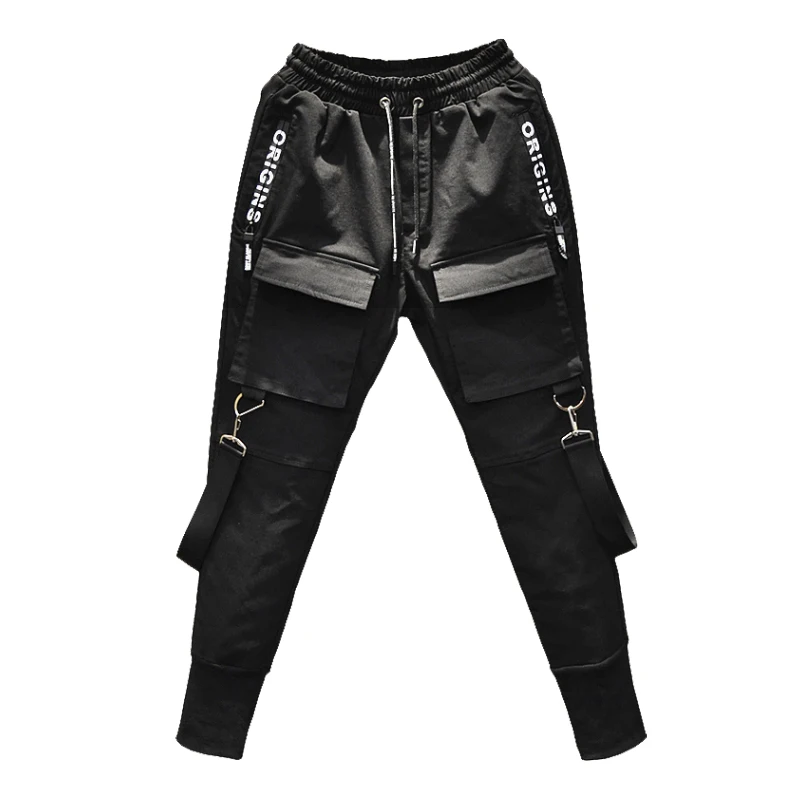 

2021 New Fashion Hip Hop Sweatpants men Black Mens Joggers Harem Pants Multi-pocket Pencil Jogger Pants Men
