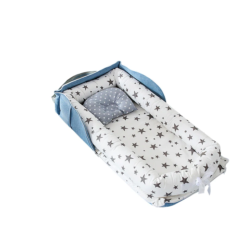 

Portable Baby Nest Bed Protect Cradle Cushion Bumper Portable Travel Crib for Newborn lnfant Cotton Cradle