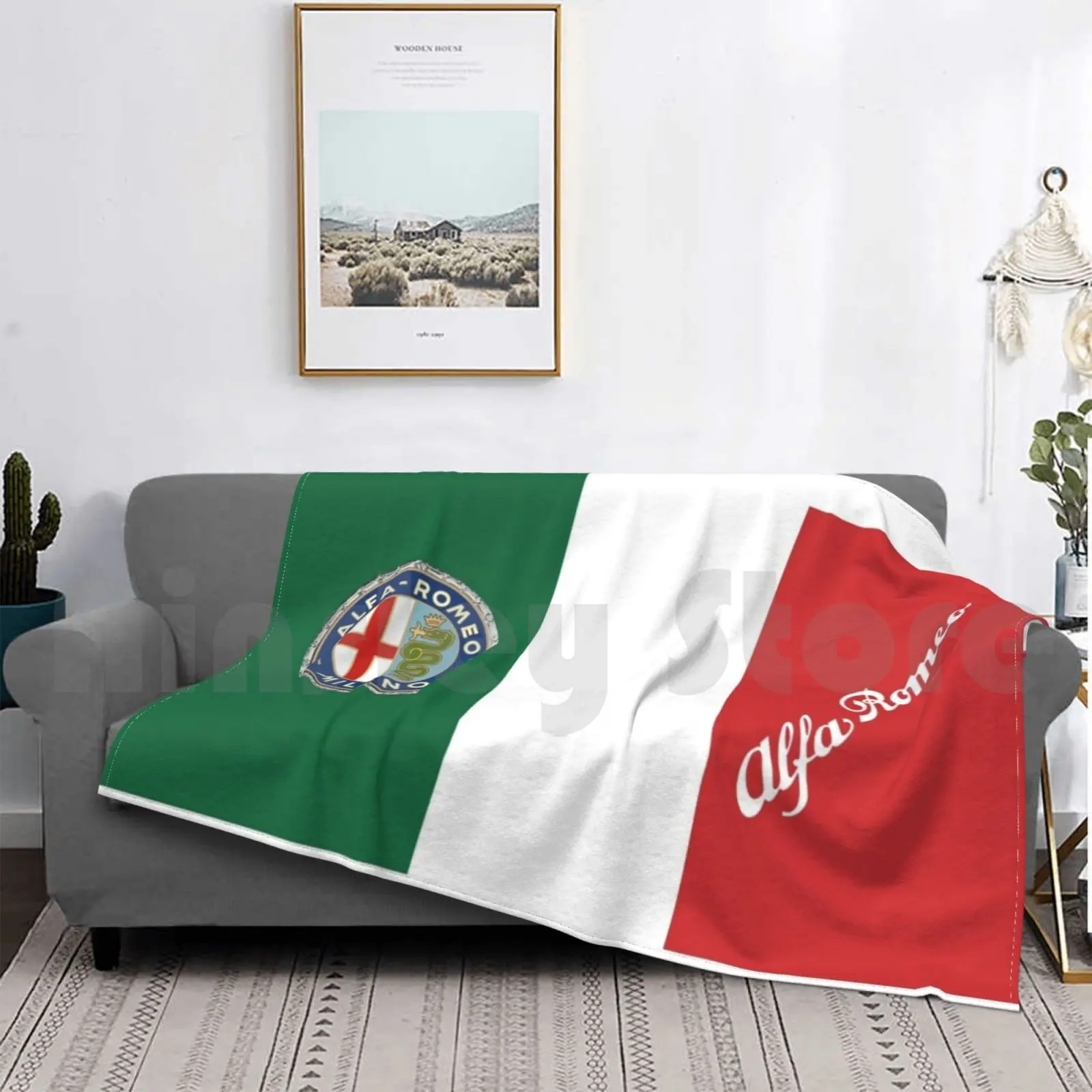 

Alfa '60-'72 Badge & Script-Color / White On Italian Flag Blanket Fashion Custom Alfa Alfa Romeo Alfa Alfa