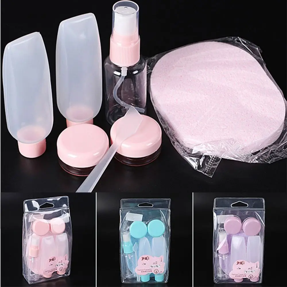 

7PCS/Set Travel Bottles Makeup Cosmetic Face Cream Pot Bottles Transparent Empty Make Up Container Bottle Travel Accessories