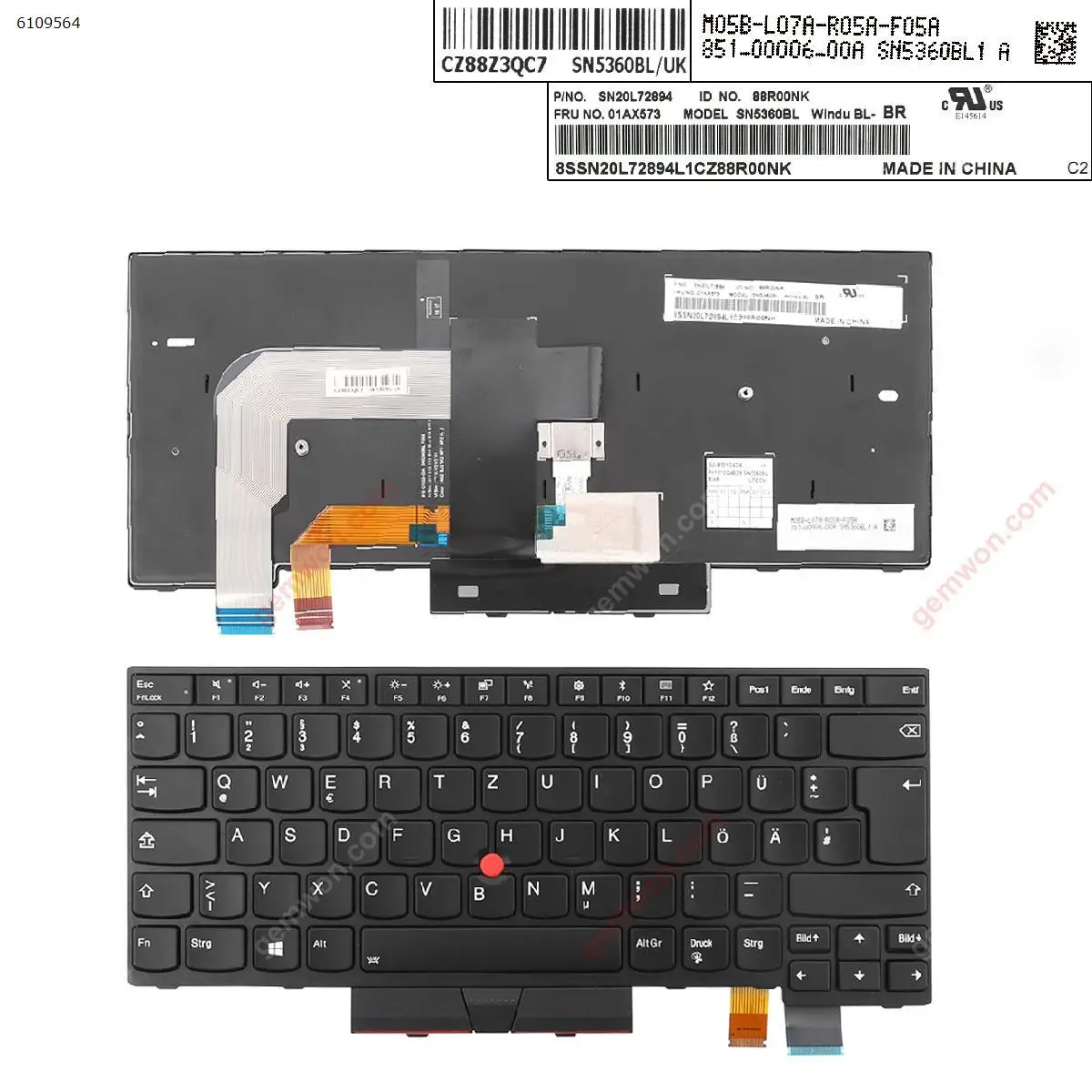 german qwertz new replacement keyboard for thinkpad t470 20hd 20he 20jm 20jn t480 20l5 20l6 a475 a485 laptop backlit pointer free global shipping
