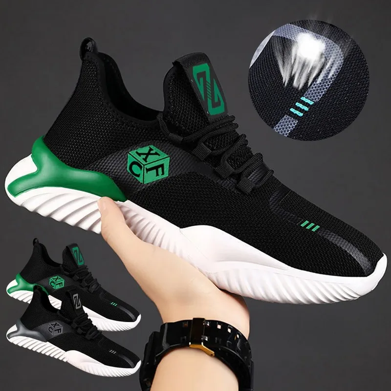 

Men Casual Shoes Sneakers Men Breathable No-slip Vulcanized Shoes2021 Male Air Mesh Lace Up Wear-resistant Shoes Tenis Masculino