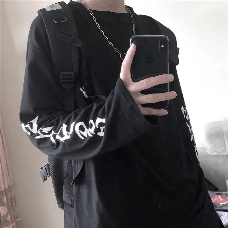 Футболка Мужская/Женская с длинным рукавом уличная одежда в стиле хип хоп