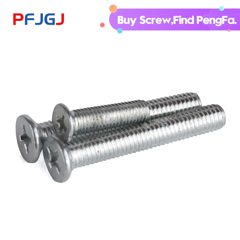 

PengFa GB819 Galvanized Leveling Machine Screw Cross Countersunk Head Screw Cross Flat Head Machine Screw M3M4M5M6M8