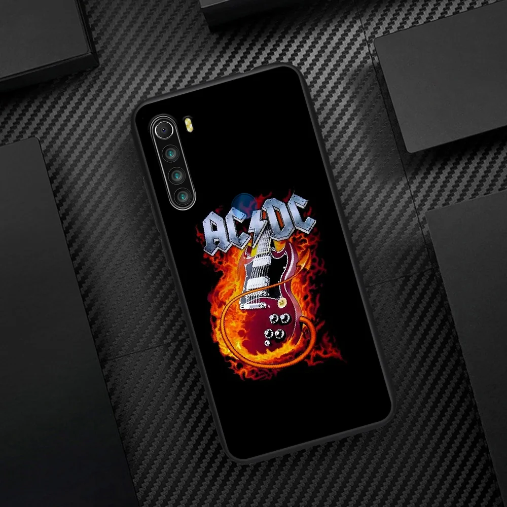 

ACDC Band Phone Case Cover Hull For XIAOMI Redmi 7 7A 8 8A 9 9C Note 6 7 8 9 9S K20 Pro K30 black Hoesjes Soft Waterproof Tpu