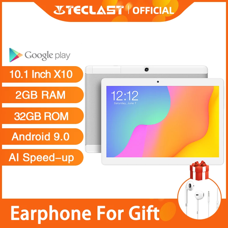 Teclast X10 планшетный ПК с системой андроида и 9 0 Планшеты 10 1 дюймов IPS 1280x800 2 Гб