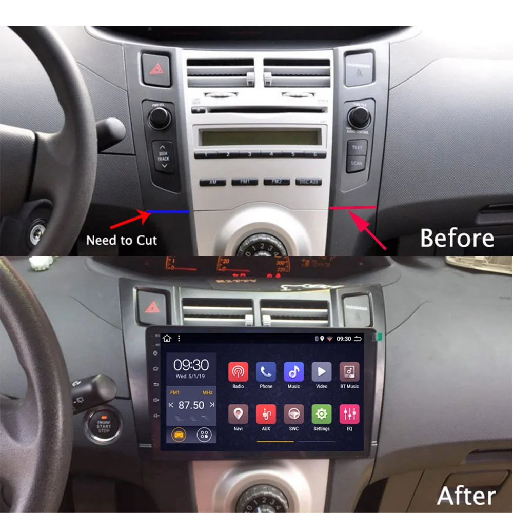 4G LTE Android 10 1 для Toyota Yaris 2005 2006 2007 2008 2009 2010 -2012 Мультимедиа Стерео DVD плеер навигация GPS