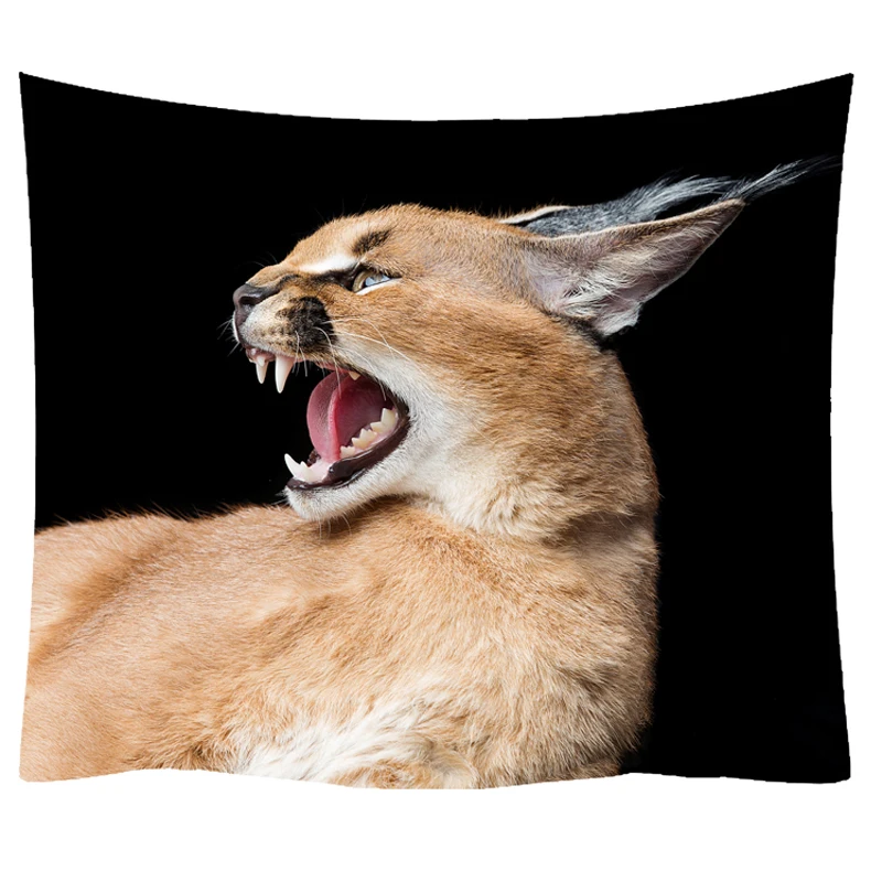 Гобелен настенный с котом из каракаля большой декоративный экран тканевый