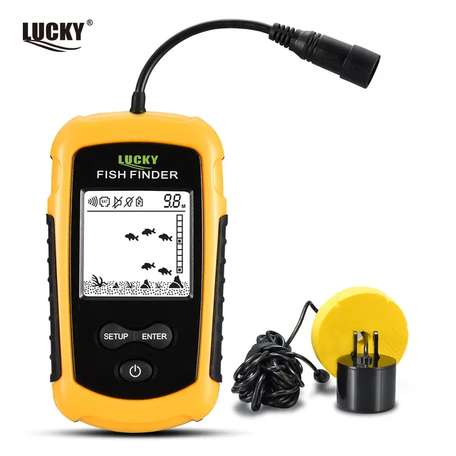 LUCKY FF1108-1 Portable Fish Finder Ice Fishing Sonar Sounder Alarm Transducer Fishfinder 0.7-100m Fishing Echo Sounder 1