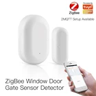 Датчик двери Tuya Smart Zigbee, детекторы открытиязакрытия помещения, Wi-Fi, домашняя сигнализация, совместима с приложением AlexaGoogle Home Smart Life