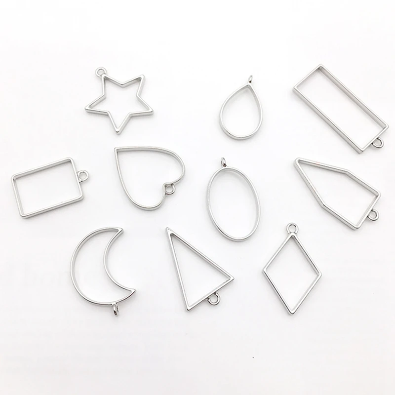 

Metal Geometric Hollow Frame Frame Mold UV Epoxy Resin Mold for DIY Jewelry Making Result Round Pendant