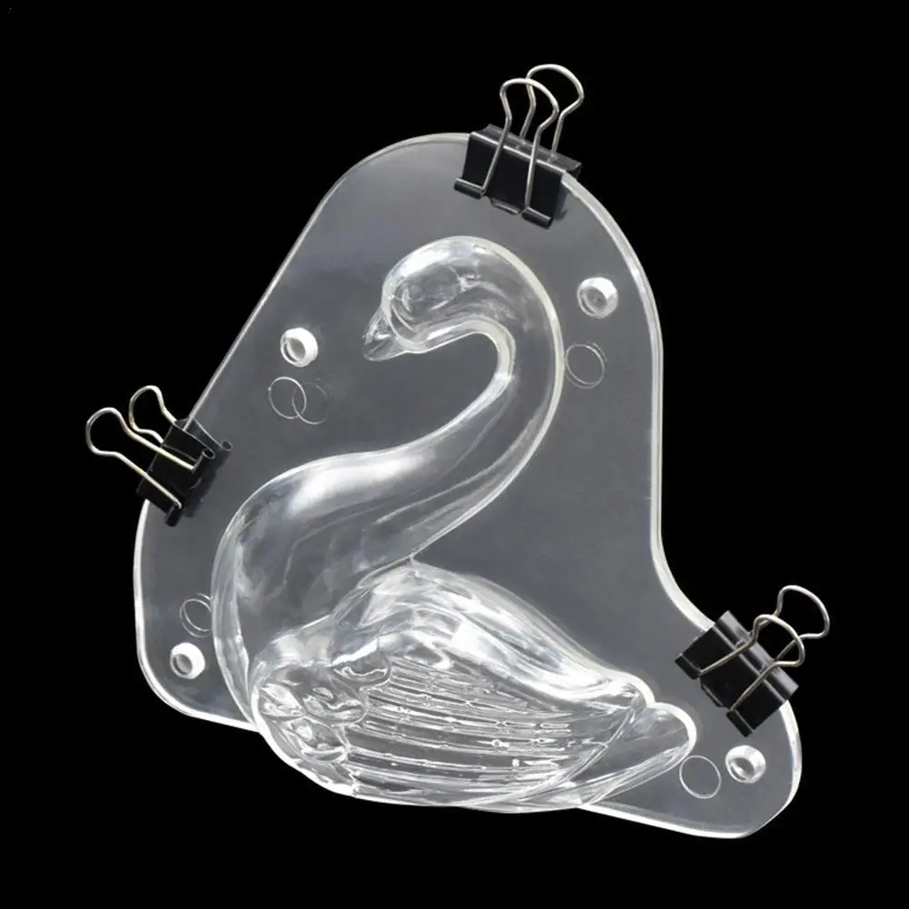 Прозрачная Пластиковая форма в форме лебедя 3D для украшения шоколада