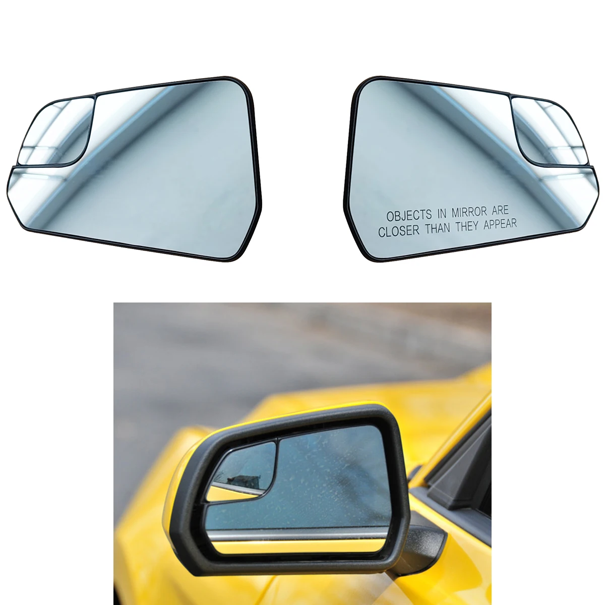 Cristal de espejo trasero de ala calefactora izquierda y derecha para Ford Mustang, versión americana FR3Z17K707C, FR3Z17K707J, 2015, 2016, 2017, 2018, 2019