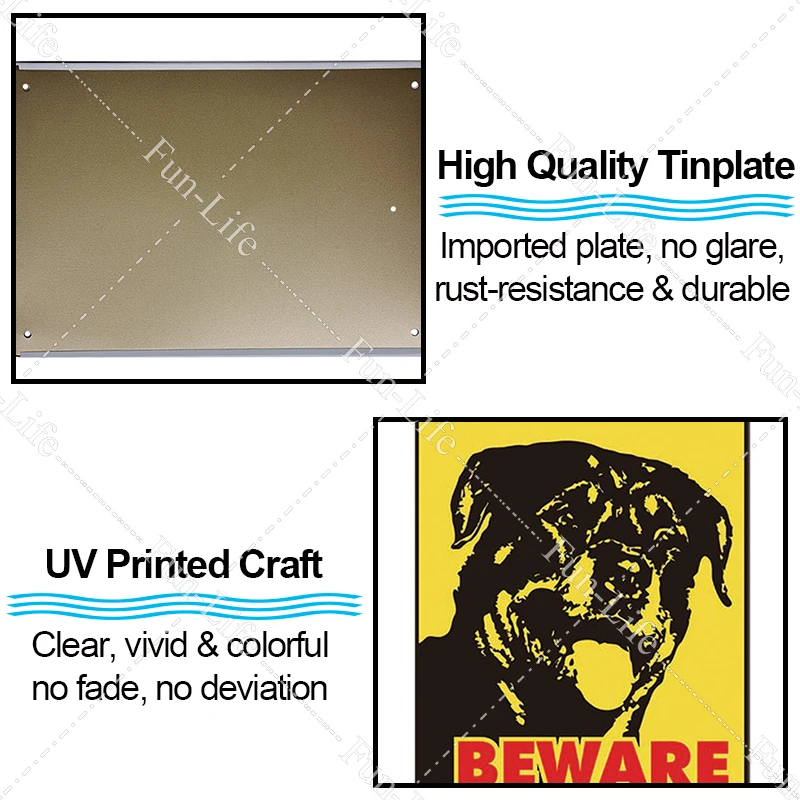 Остерегайтесь собаки винтажные металлические жестяные знаки плакат
