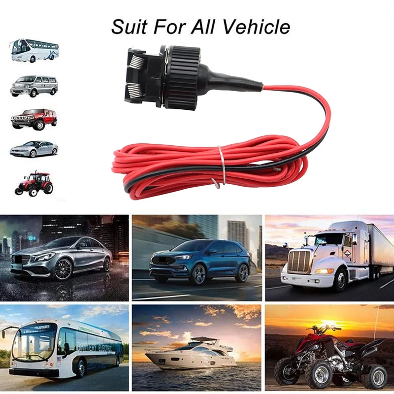 

12V Power Plug Socket Adapter C-Igarette Lighter 120W Motorcycle Car Boat Tractor Accessories