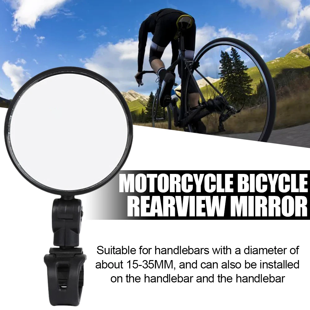 

5cm/8cm Bicycle Rearview High Definition Handlebar Mirrors Cycling Round Rearview Mirror for Silicone Handle MTB Bike