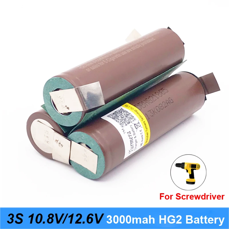 Аккумулятор отвертки hg2 18650 мАч 20 А 12 В 3000 сварка 6 3 с 3S2P полоски для пайки в набор