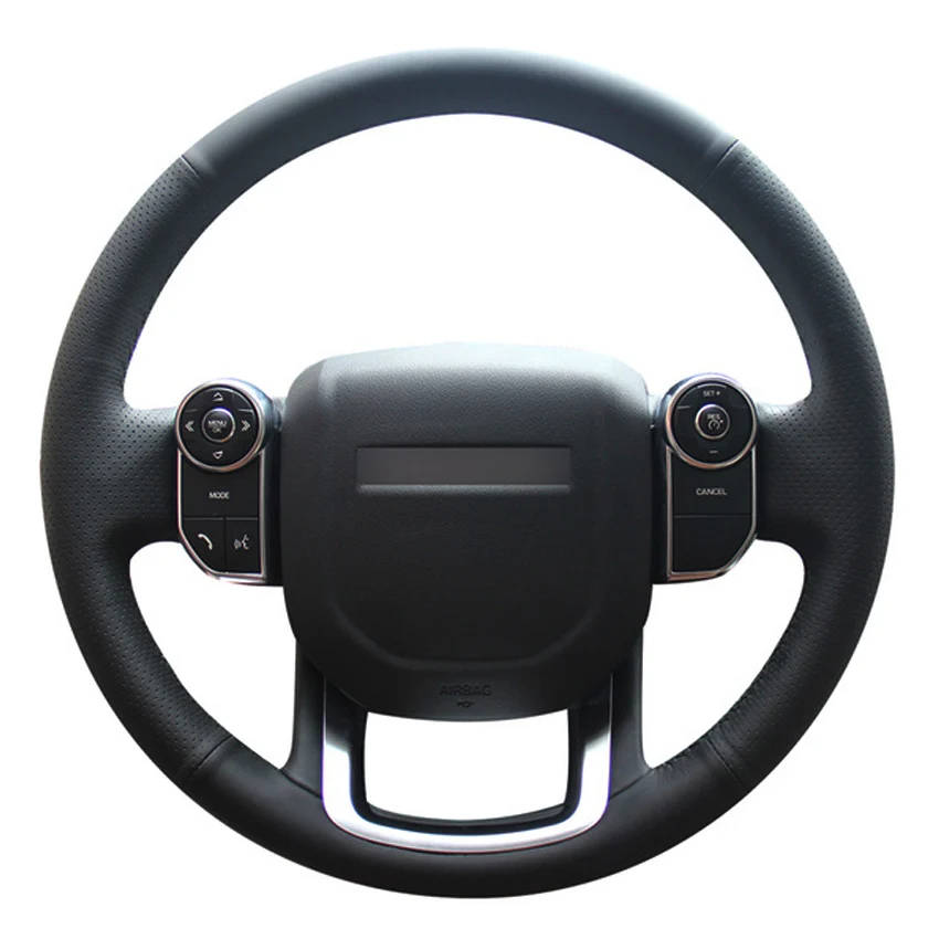 

Black PU Faux Leather Hand-stitched Steering Wheel Cover for Land Rover Range Rover velar 2017-2019 Range Rover Sport 2014-2019