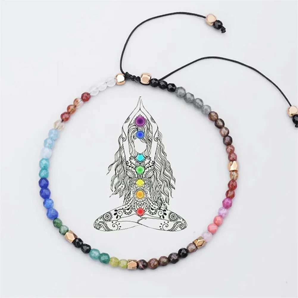 

12 Constellation Lucky Natural Stone chakra yoga Simple Bracelet Beads Adjustable Bracelet Crystal Beaded Bohemia Bracelets
