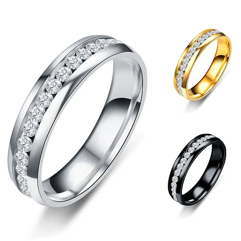 

European and American New Inner and Outer Arc Surface Point Full Single Row Circle Point Stainless Steel Titanium Steel Ring