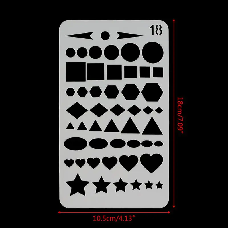 20Pcs Bullet Journal Stencil Set Plastic Planner DIY Drawing Template Diary Decor Craft