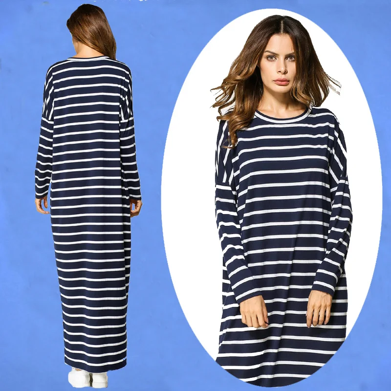 Vestidos 2019 абайя Кафтан Дубай Турция халат арабский длинный полосатый хиджаб