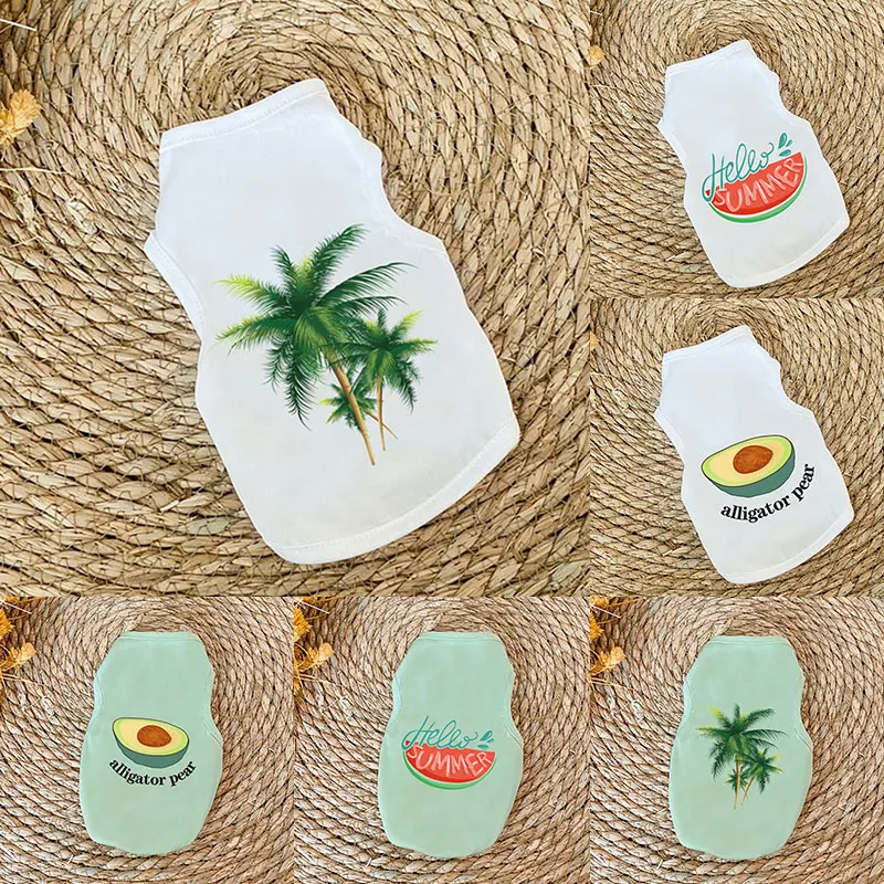 

New Solid Color Sleeveless Summer Clothes Simple Puppy Dog Accessory Dog Shirt Striped Cat T-shirt Summer Dog Clothes Pet Vest