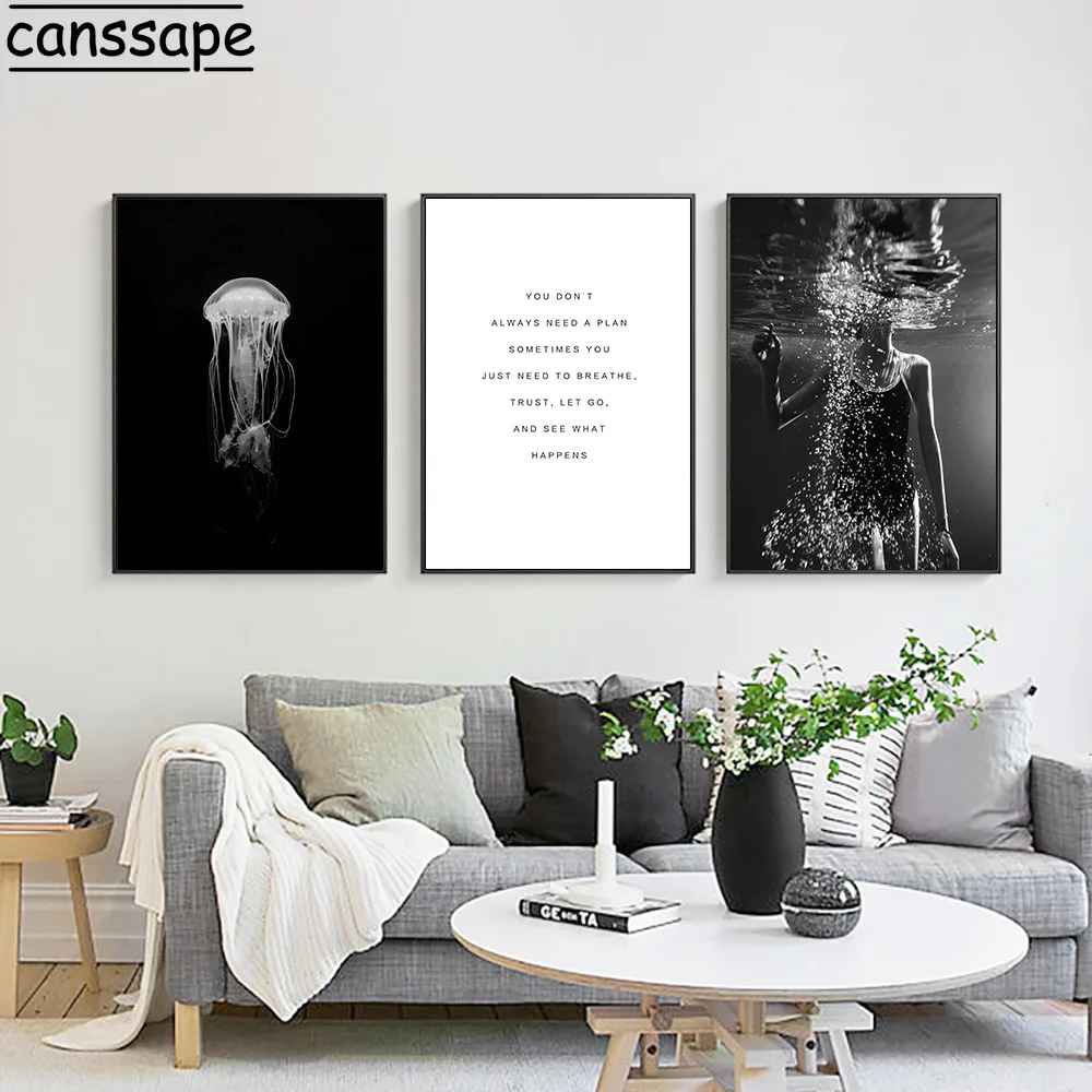 Пейзаж Настенный художественный лес Орел плакаты и принты черный белый пейзаж