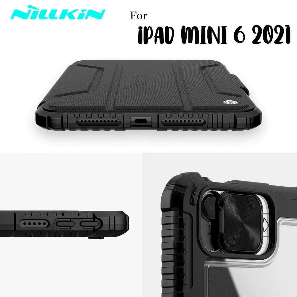

Чехол NILLKIN для iPad Mini 6 2021 Mini6, защитный чехол для камеры, защитный бампер, кожаный чехол с функцией сна и пробуждения, держатель для карандаша