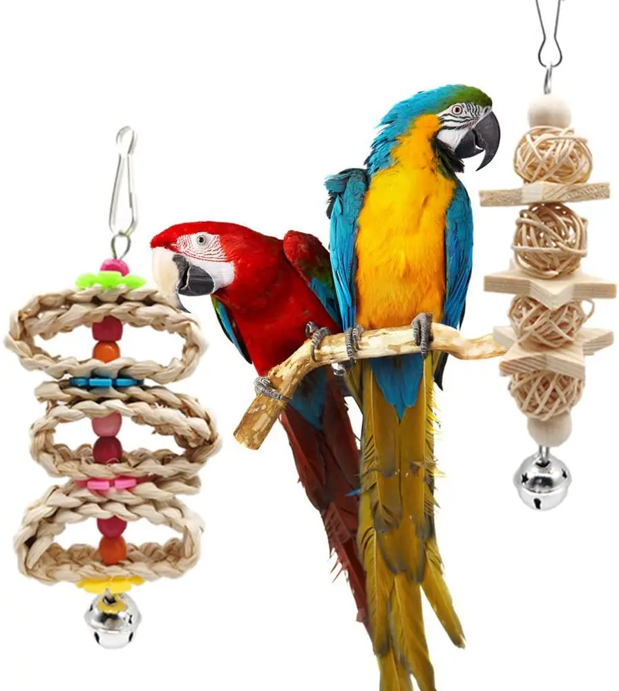 8 шт./компл. Птица Попугай качели жевательные игрушки с модернизированным колокол