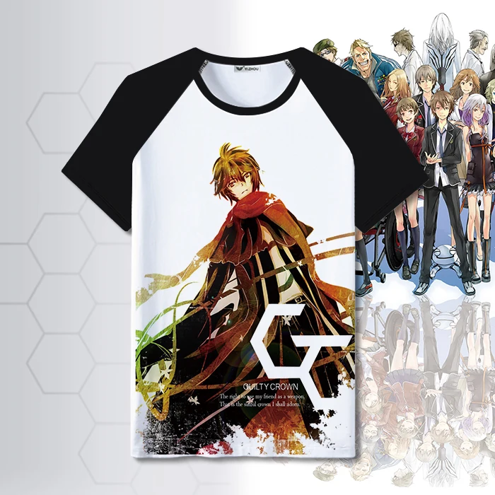 Guilty футболка с короной Cos одежда Shu Ouma бабочка Qimei 2D мир аниме периферийное