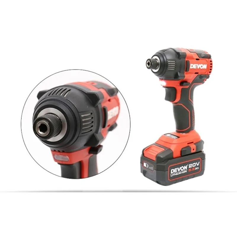 DEVON Impact Wrench 5733-Li 20V 200Nm Electronic Speed Regulation Rechargeable Lithium Brushless Motor Share 20v battery plaform |