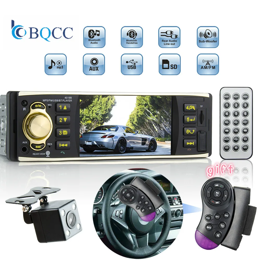 1 Din автомобильный Радио плеер 4 дюймов аудио стерео Bluetooth USB AUX FM станция с камерой