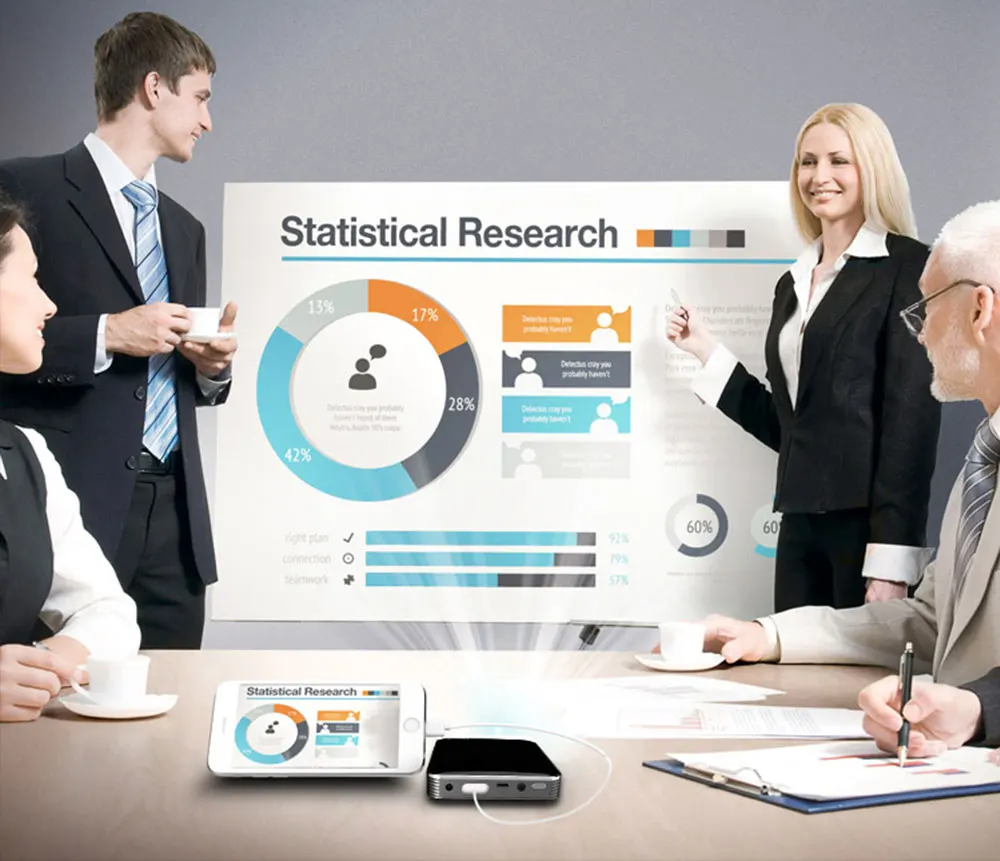 Мини проектор ALSTON X3 со встроенной батареей 2500 мАч поддержка HDMI 1080P Портативный