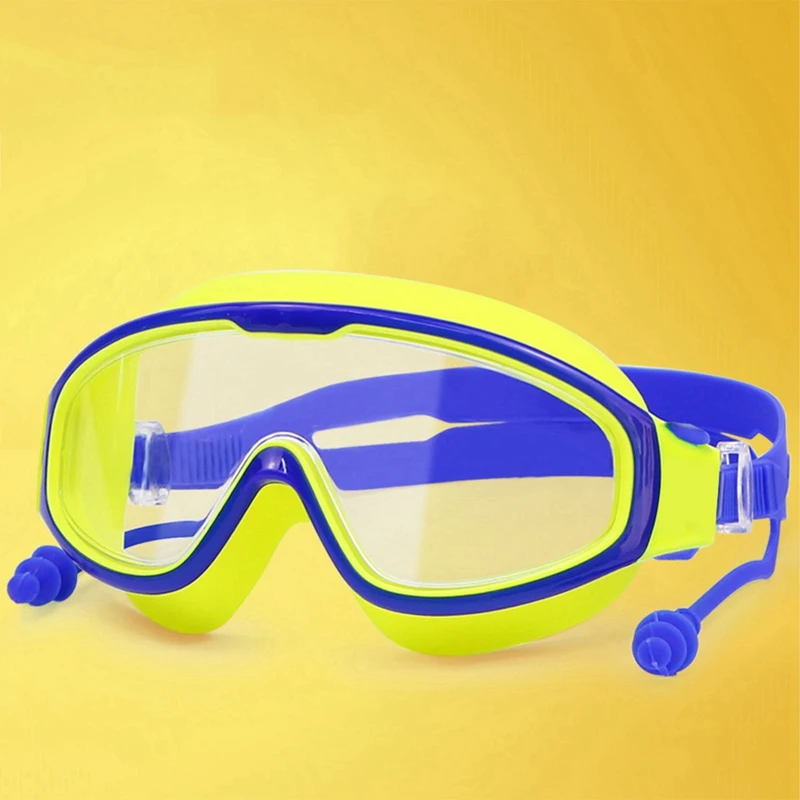 

4 Pack Swim Goggles Anti-Fog Anti-UV Wide View Goggles Diving Glasses Goggles for Kids Swimming Teens, Yellow & Blue