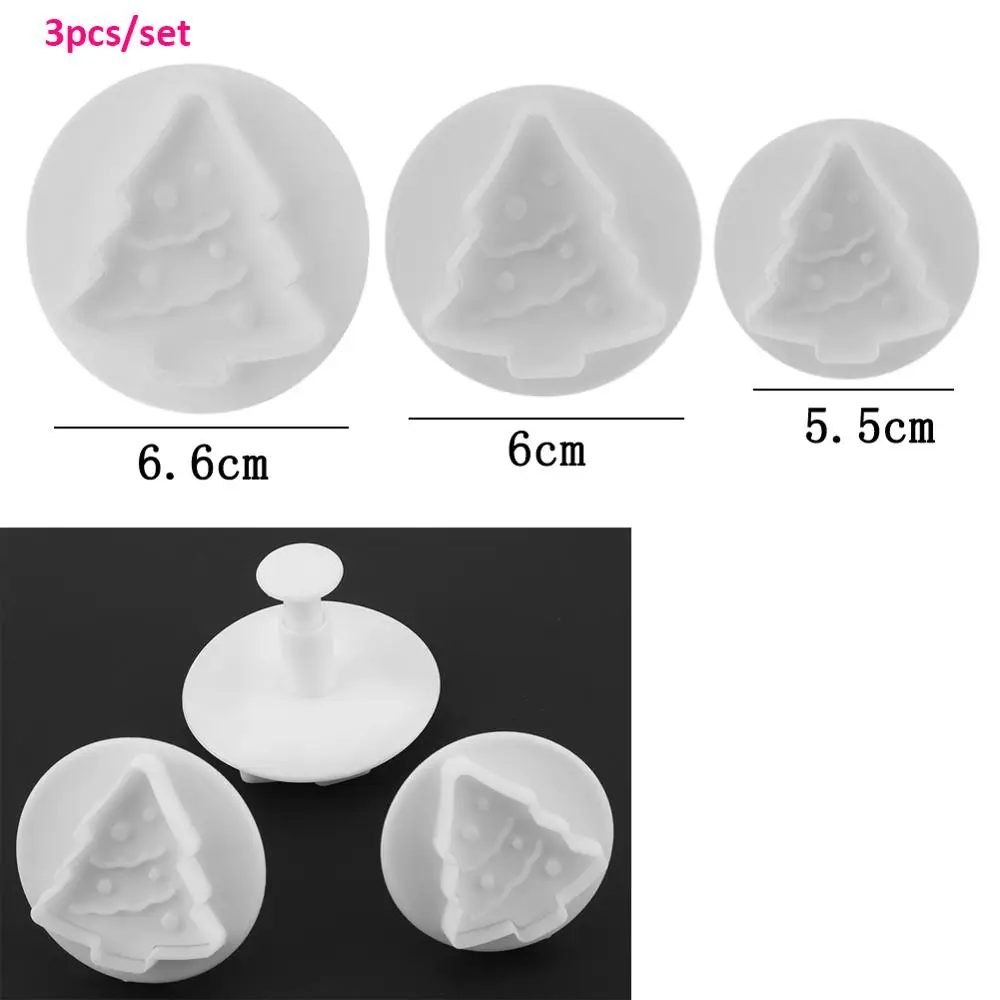 3pcs tree mold Форма для пончиков, десертов, печенья, сделай сам, форма для пончиков, 3D, ручной работы, для кексов, желе, печенья, мини, для кексов, для приготовления кексов, кухонный инструмент для выпечки - Цвет: 3pcs tree mold