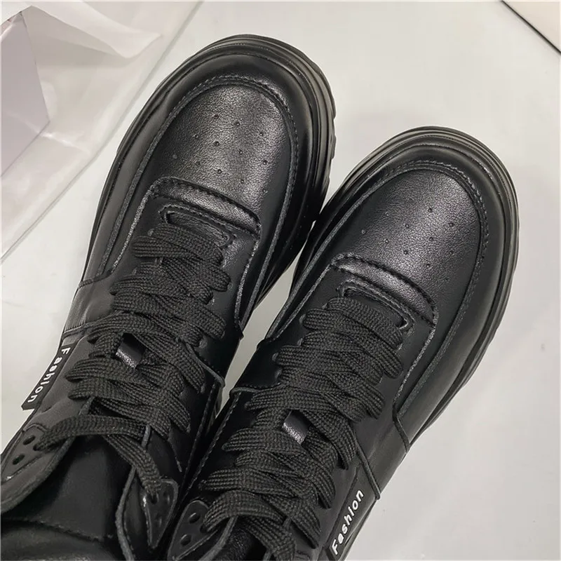 

Hjwsfdcai Women High Platform Shoes Flat Zapatos Wedges Lace-Up Sneakers Breathable Waterproof Woman Personality Fashion Shoes