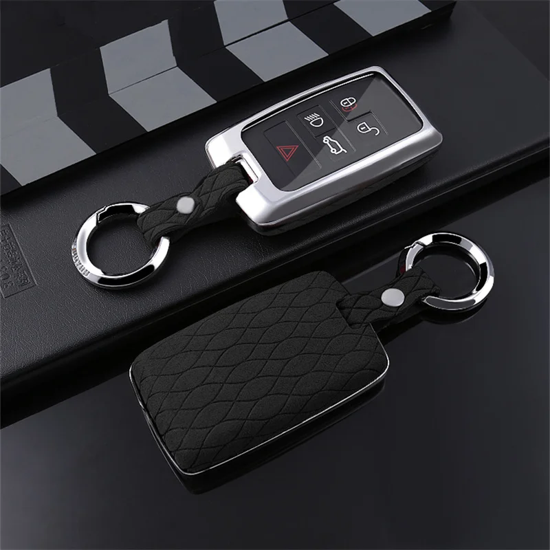 B-black Меховой чехол с откидной крышкой для ключей для Land Rover RANGE ROVER SPORT freelander 2 DISCOVERY 4 5 Evoque XE XJ XJL XF автомобильные аксессуары - Название цвета: B-black