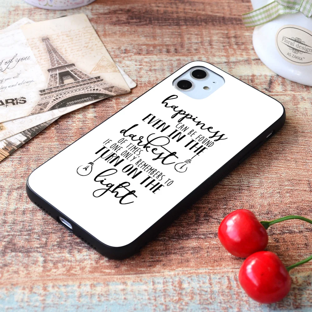 

For iPhone Happiness Can Even Be Found in the Darkest of Times Soft TPU Border Apple iPhone Case