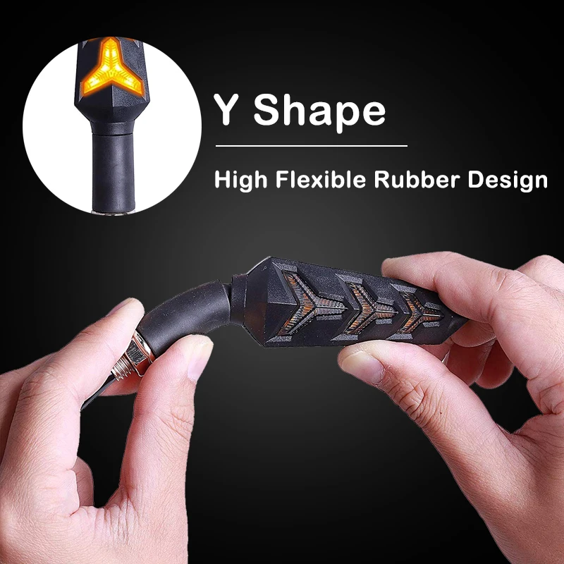 

LED Turn Signals for Motorcycle Flasher Flowing Turn Signal Indicators Built Relay Motorbike Arrows Brake Light Bendable