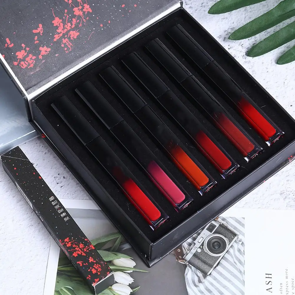 DSstyles 6 шт./компл. Матовая жидкая губная помада водостойкий питательный бархат для