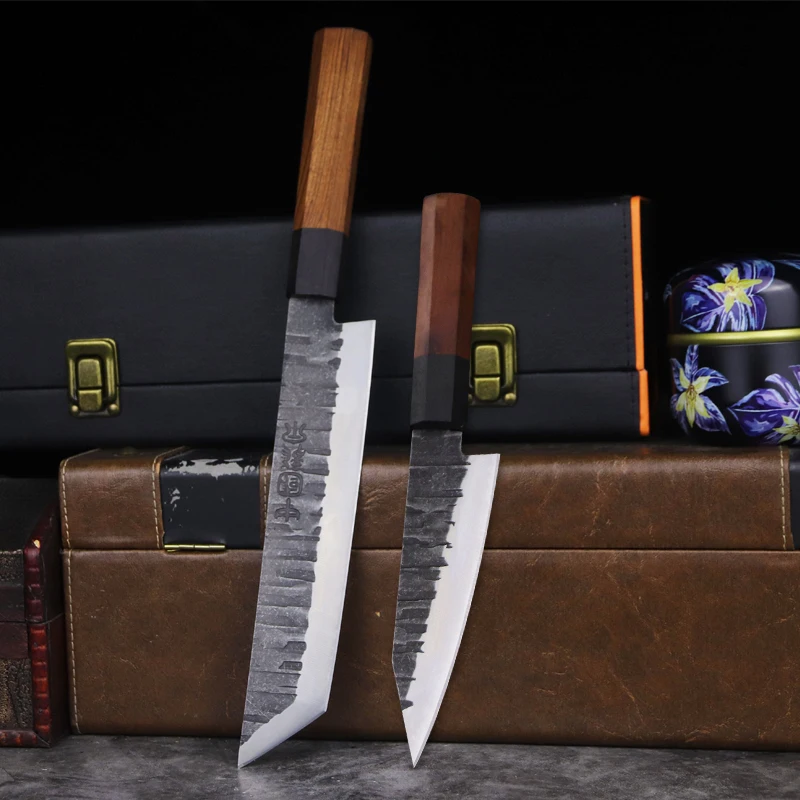 

Японский Нож для готовки, набор из трех предметов, кованый кухонный нож, шеф-повара, кухонный нож, нож для фруктов, нож для мяса