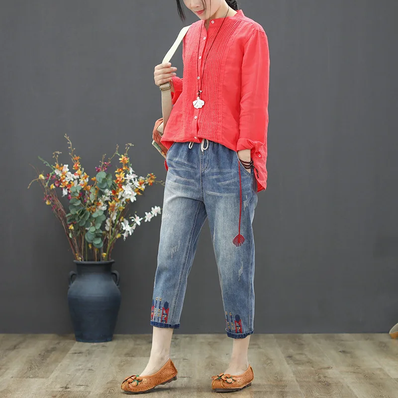 Женские рваные джинсы Max LuLu повседневные винтажные брюки из денима с вышивкой